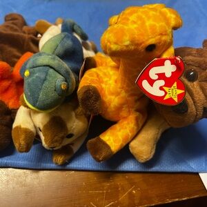 Ty Plush Toy Collection - Orange, Blue, Brown